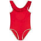 مايوه باللون الاحمر والذهبي للبنات, 1, hi-res