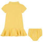 Baby Girls Yellow Logo Polo Dress Set, 1, hi-res