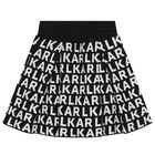 Girls Black & White Logo Skirt, 1, hi-res