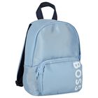 Boys Blue Logo Backpack, 1, hi-res