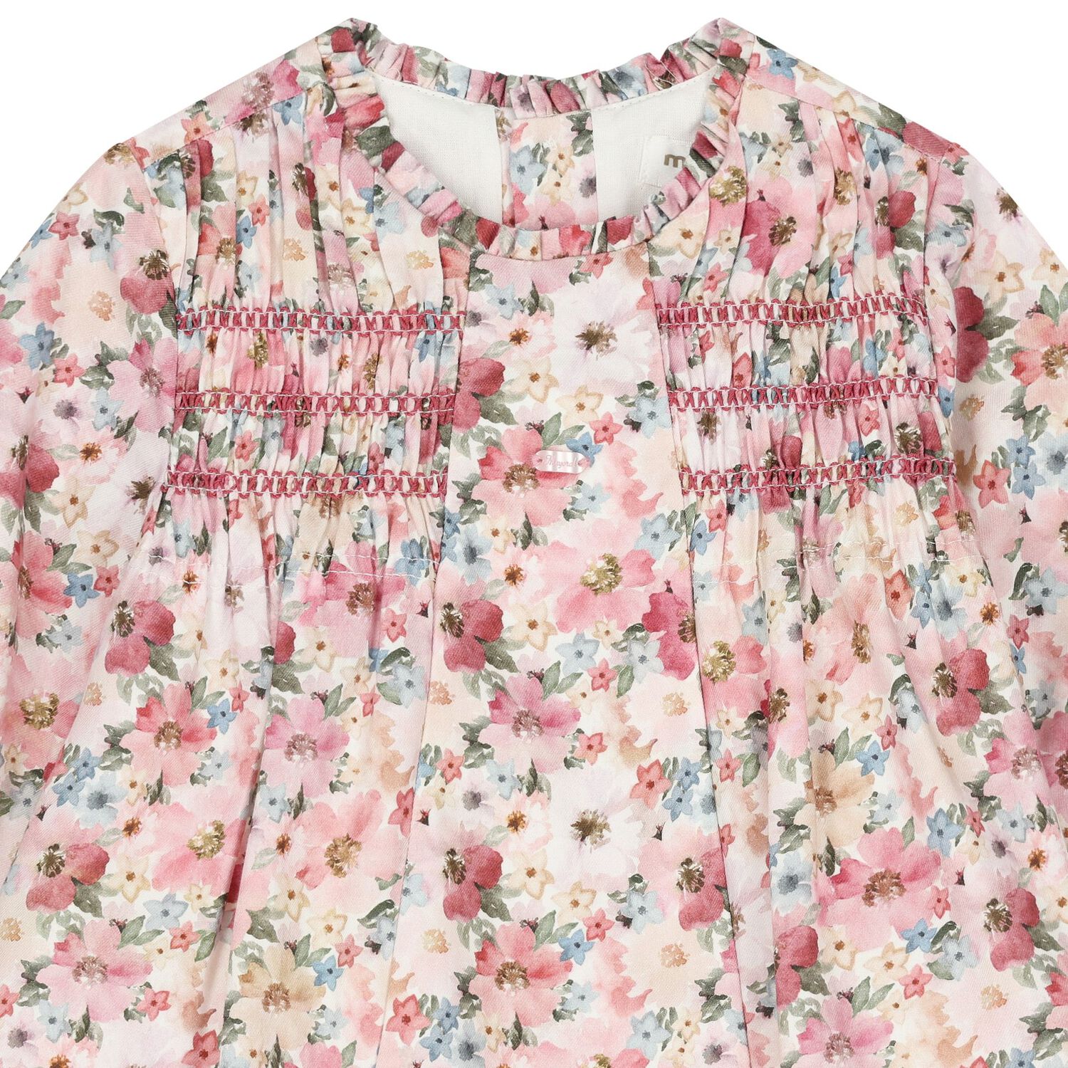 Baby Girls Pink Floral Dress, 2, hi-res