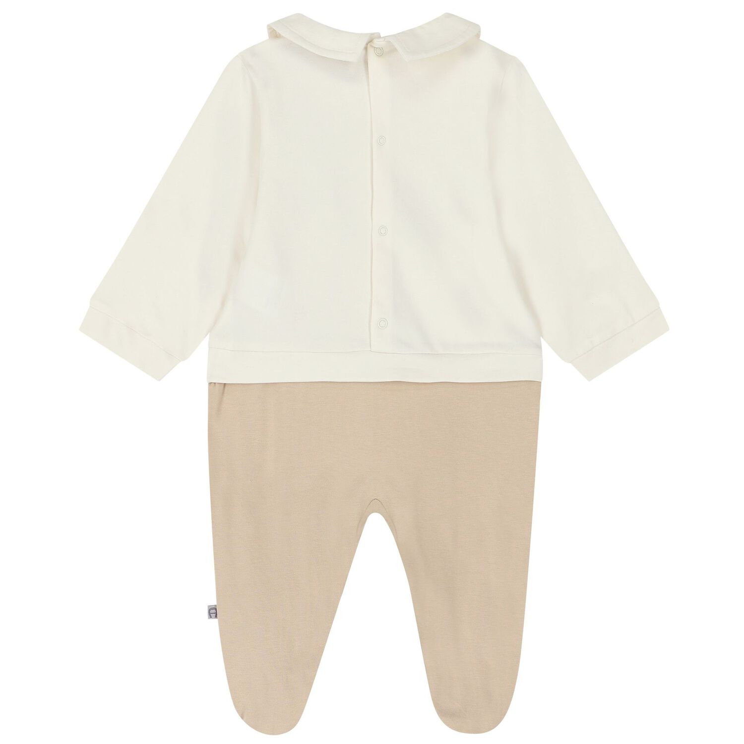 Ivory & Beige Horse & Logo Babygrow, 1, hi-res