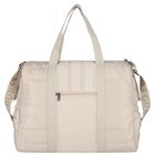 حقيبة تغيير حفاضات الأطفال المبطنة بشعار دب تيدي باللون البيج, 1, hi-res