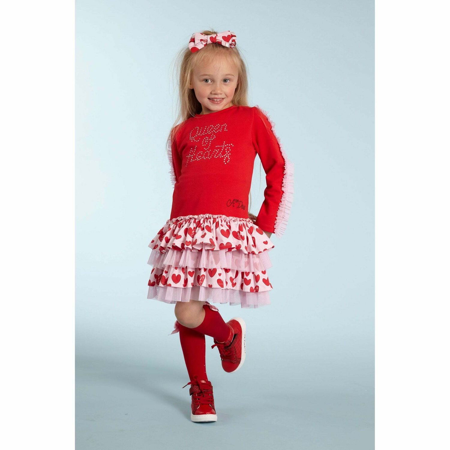 Girls Red & Pink Dress, 1, hi-res image number null