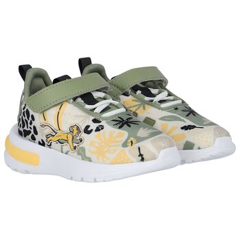 حذاء رياضي ريسر بطبعة باللون البيج