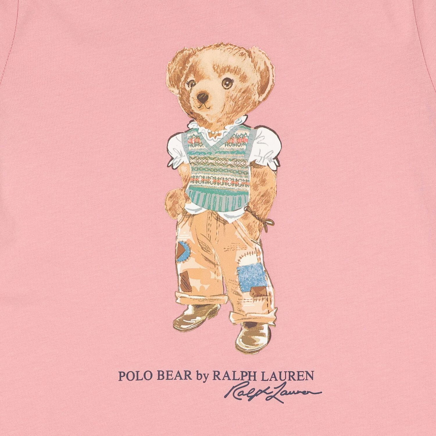 Girls Pink Polo Bear T-Shirt, 1, hi-res