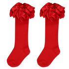 جوارب بنات بطيات باللون الأحمر, 2, hi-res