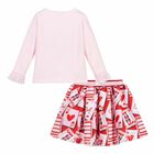Girls Pink & Red Skirt Set, 1, hi-res