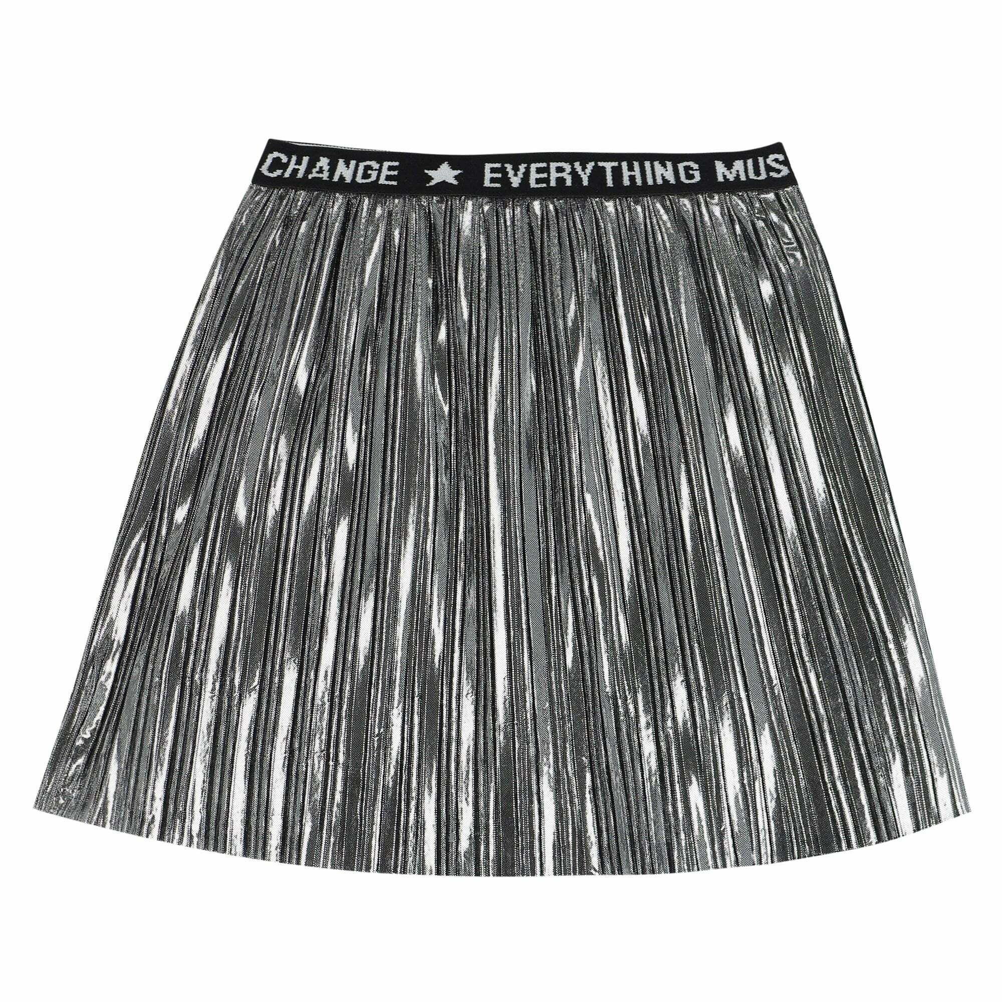 Black and silver top pleated skirt