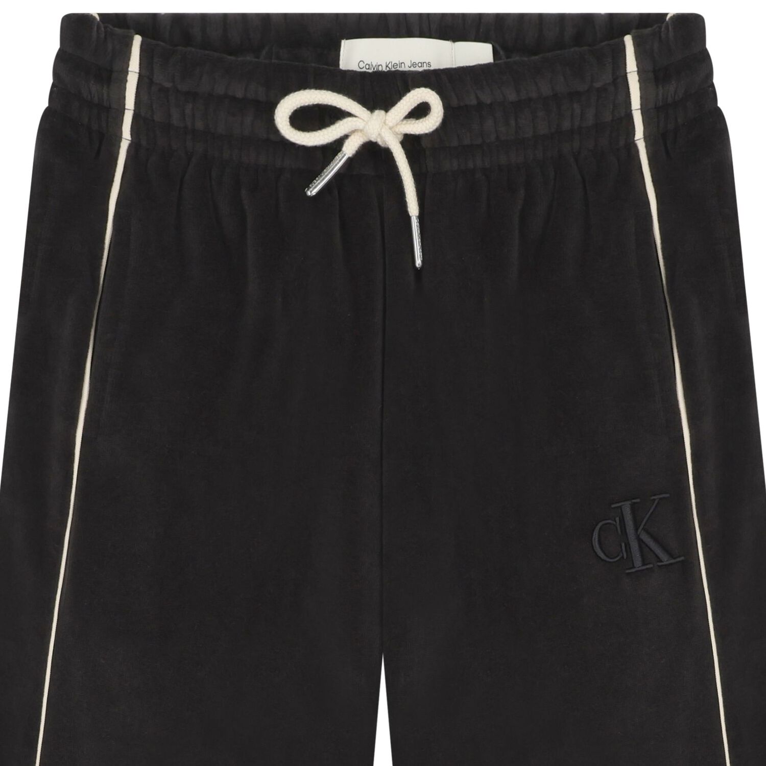 Girls Black Logo Trousers, 1, hi-res