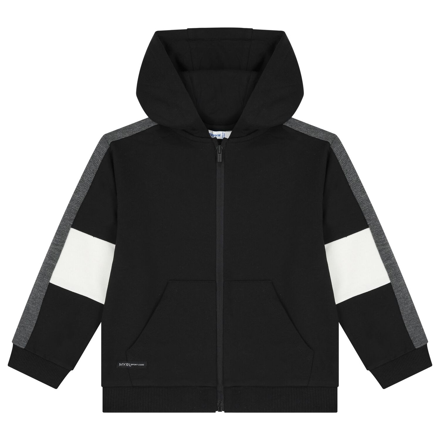   بدلة رياضية للأولاد باللون الأسود و الرمادي ( 3 قطع), 2, hi-res