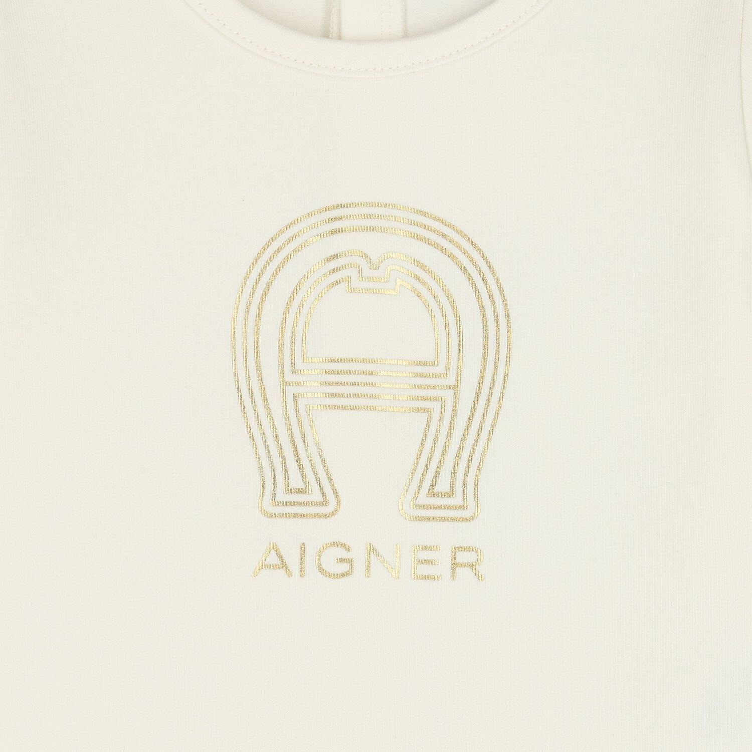 Ivory & Gold Logo Babygrow, 1, hi-res