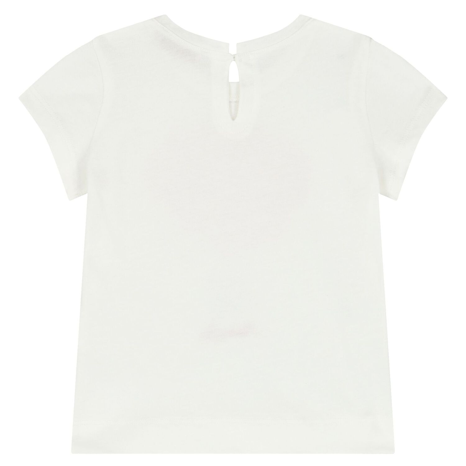 Younger Girls Ivory Diamante Logo T-Shirt, 1, hi-res image number null