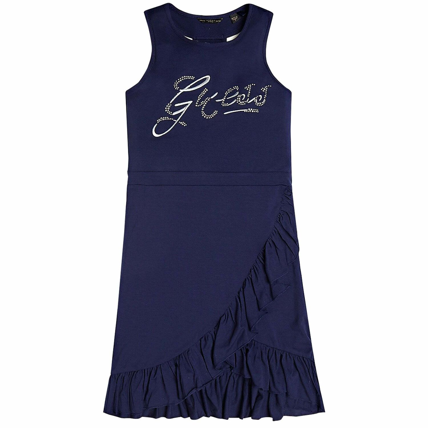 Girls Navy Blue Logo Dress, 1, hi-res