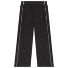 Girls Black Logo Trousers, 1, hi-res