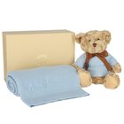 Boys Blue Personalised Teddy Baby Gift Set, 2, hi-res