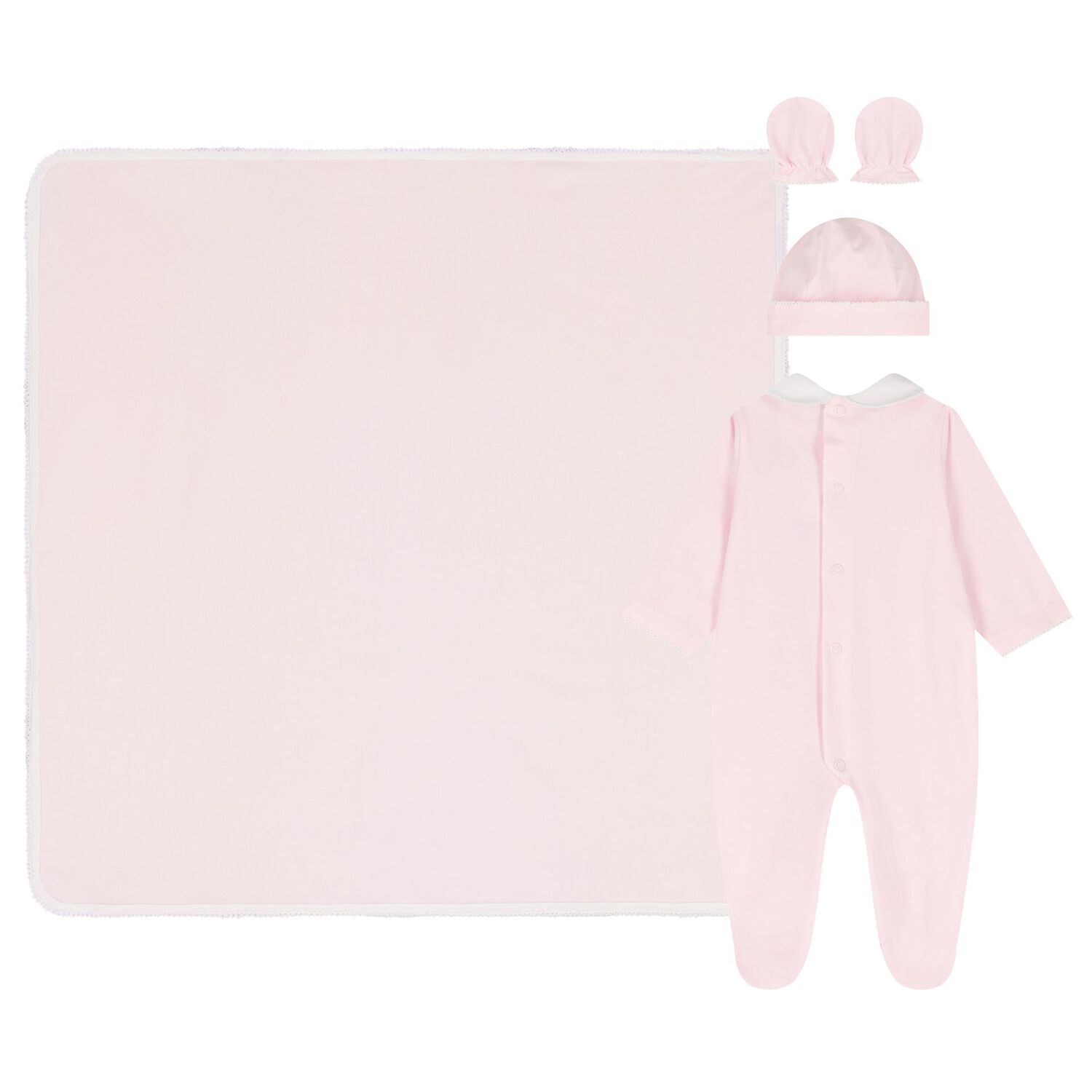 Baby Girls Pink & White Babygrow Gift Set, 3, hi-res