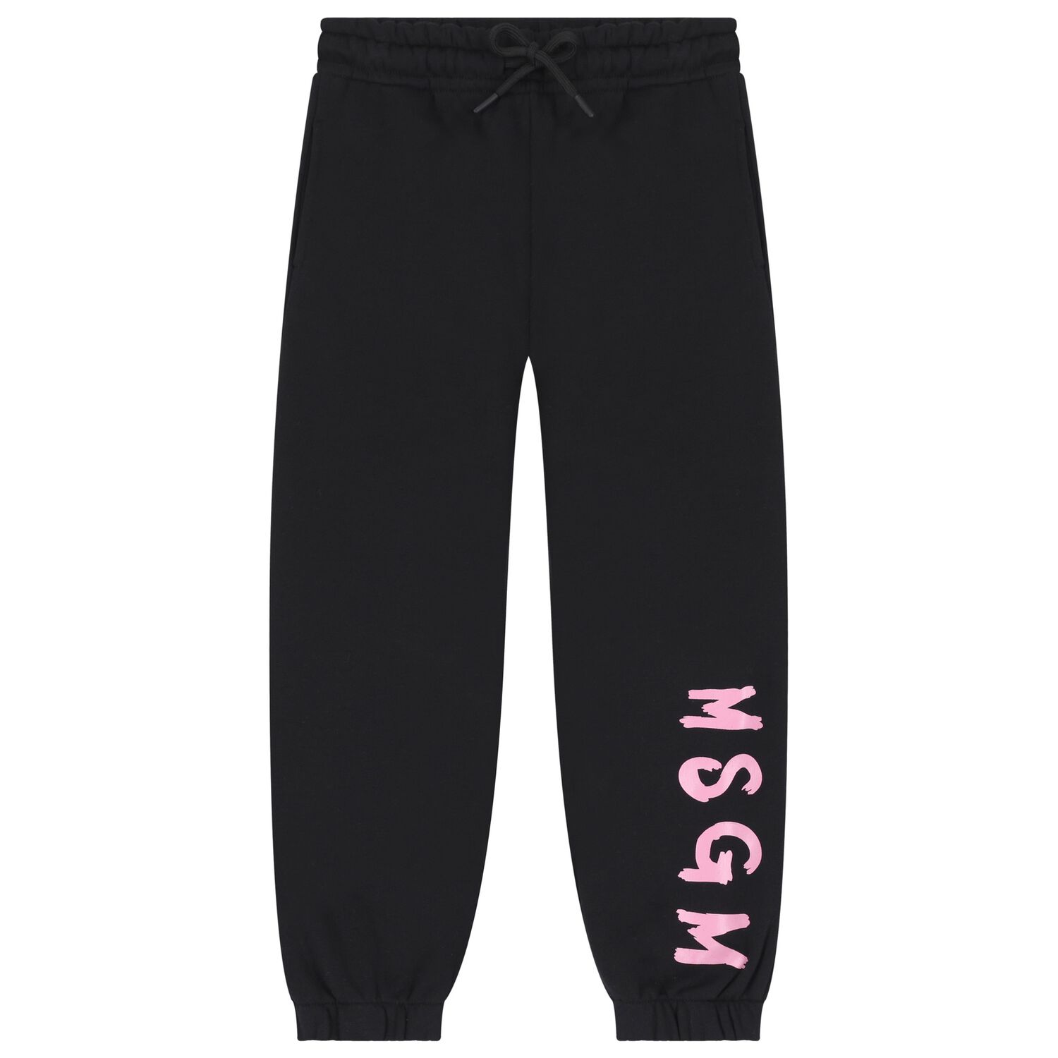Girls Black & Pink Logo Joggers, 4, hi-res