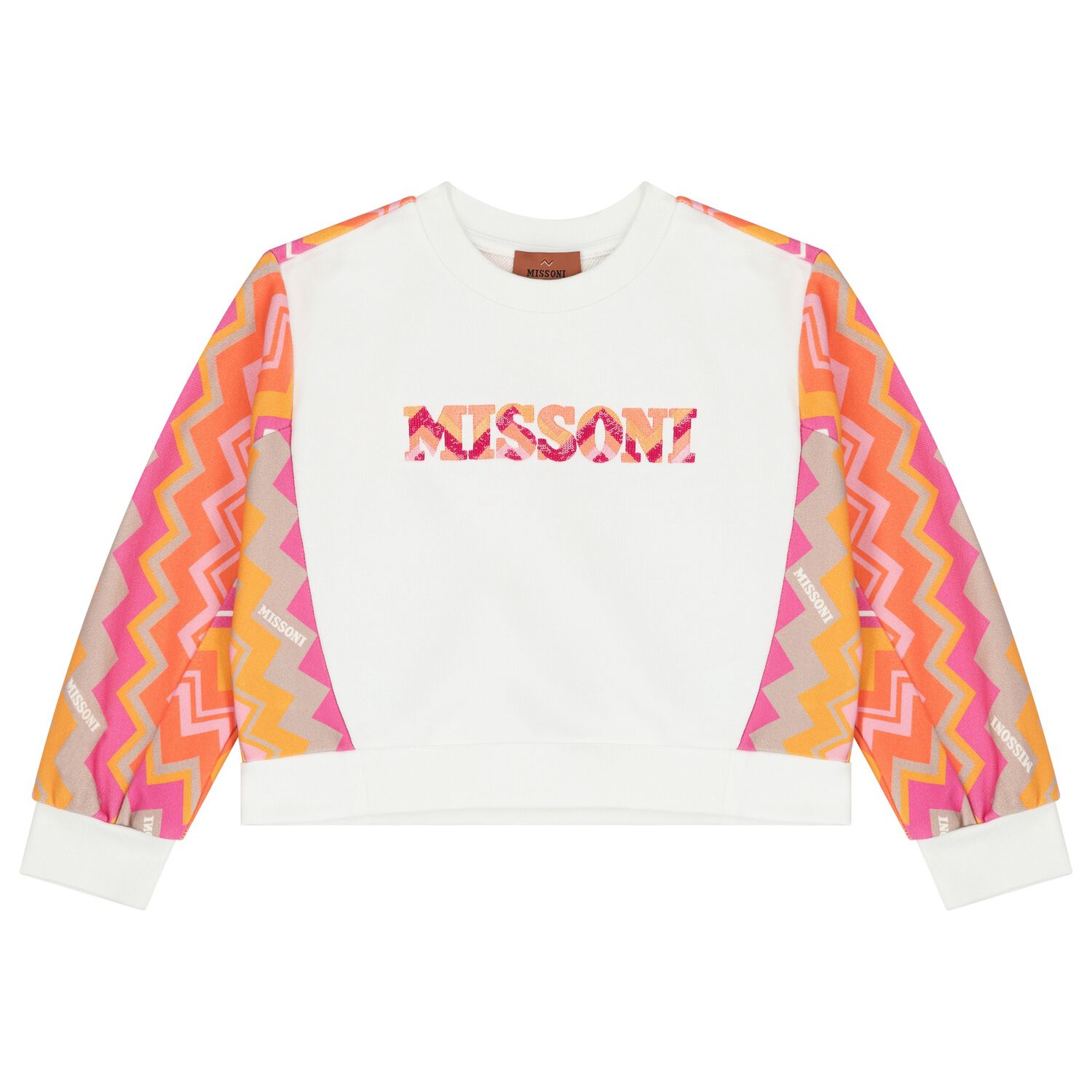 Girls White Logo Sweatshirt, 1, hi-res image number null