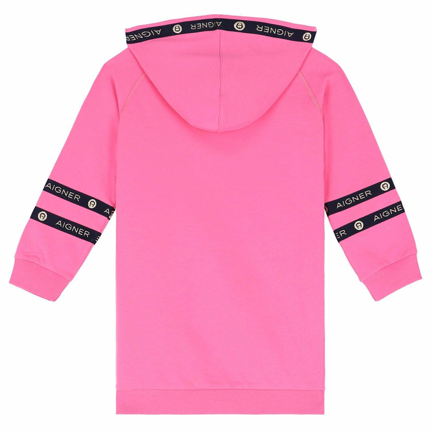 Girls Pink & Gold Logo Dress, 1, hi-res