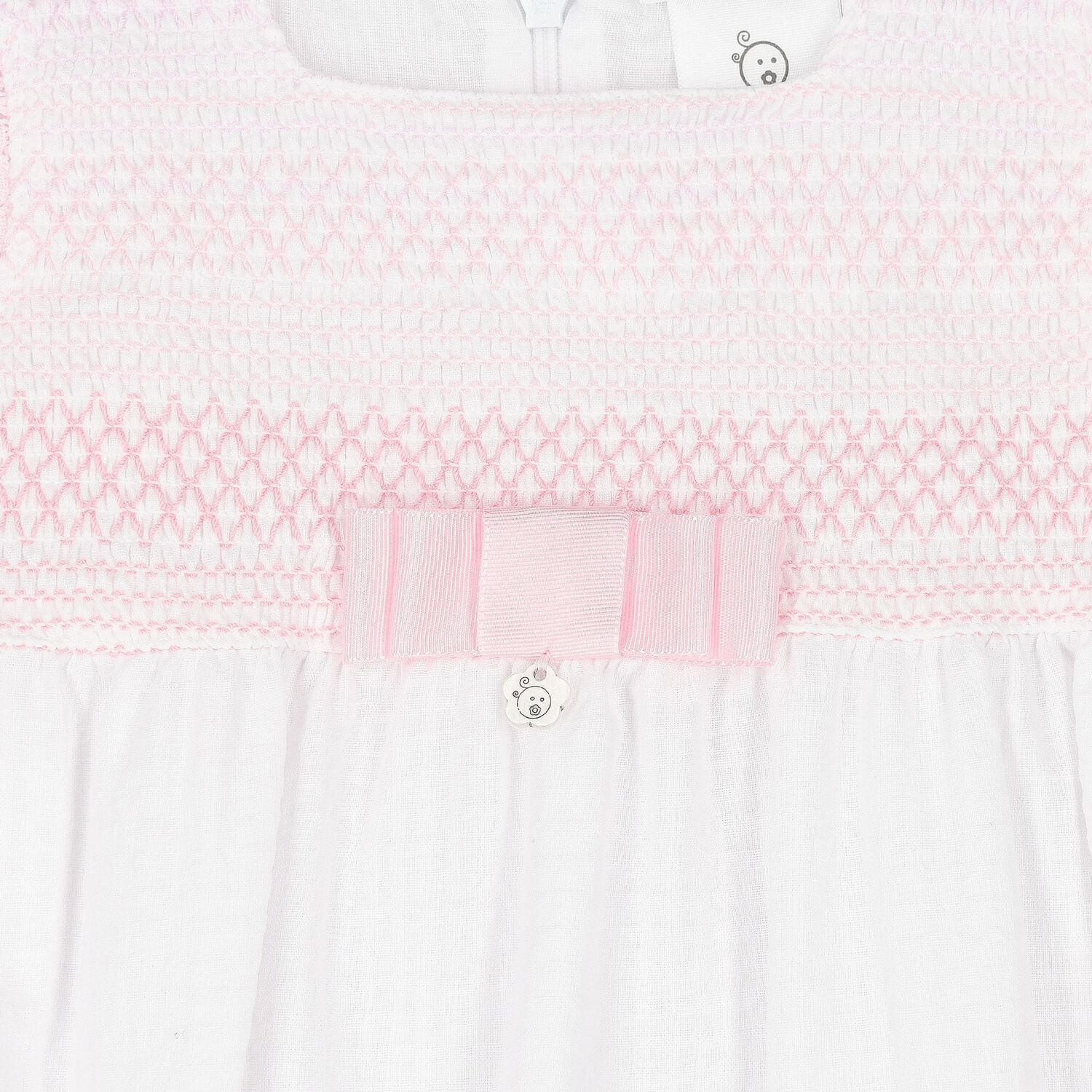 Baby Girls White & Pink Lace Romper, 1, hi-res image number null