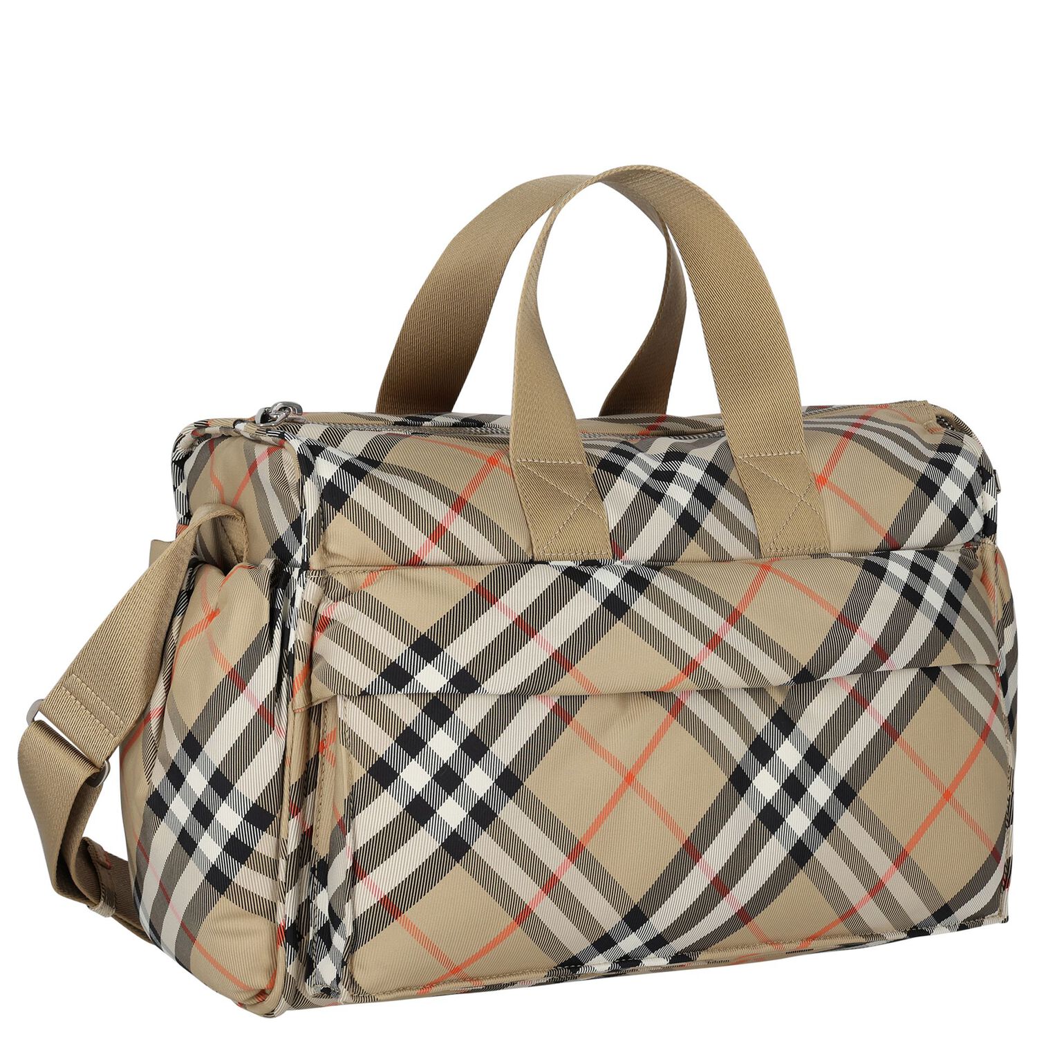 Beige Check Baby Changing Bag, 1, hi-res image number null