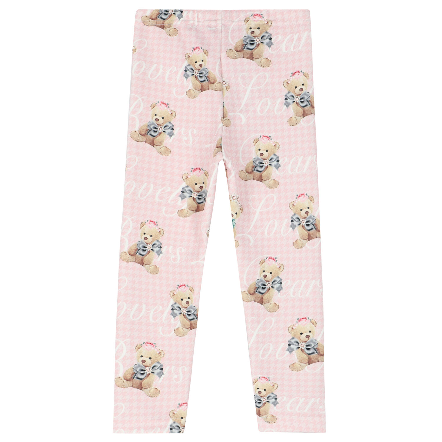 Girls Pink Bear Leggings, 2, hi-res