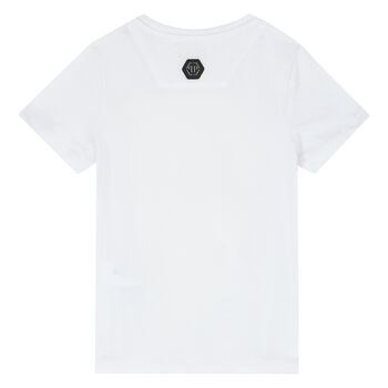 Boys White Skull Logo T-Shirt