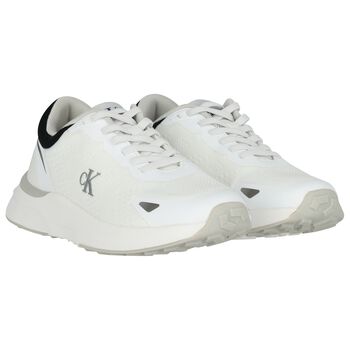 White Mesh Logo Trainers