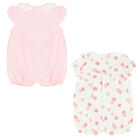 Baby Girls Pink & White Rompers (2 Pack), 2, hi-res