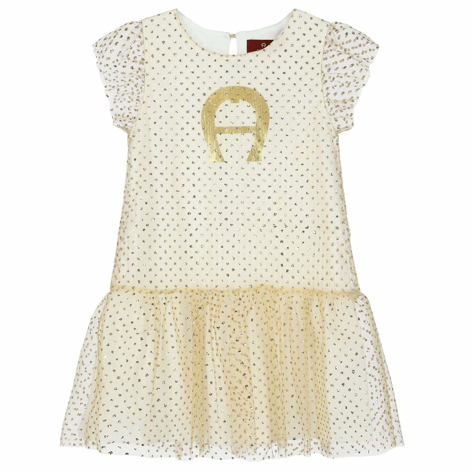 Girls Gold Tulle Dress, 1, hi-res image number null