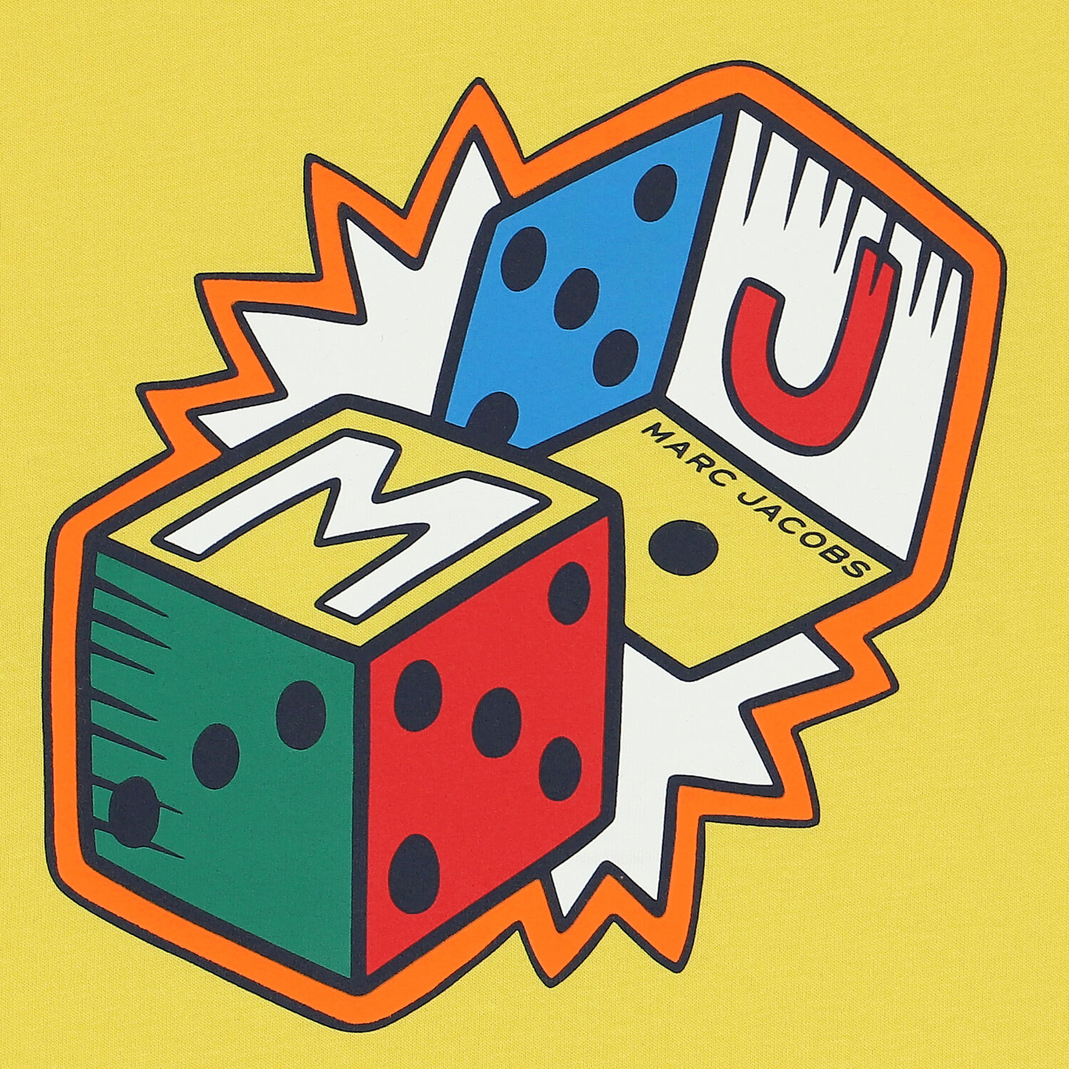 Boys Yellow Logo Dice T-Shirt, 1, hi-res