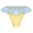 Girls Yellow & Blue Crinkle Bikini , 3, hi-res
