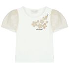 طقم بنات تنورة باللون الأبيض والذهبي, 1, hi-res