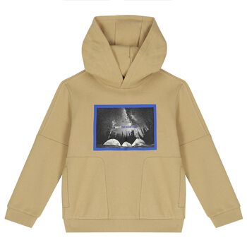 Boys Beige Hooded Top