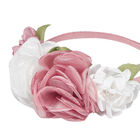 Girls Pink Flower Headband, 1, hi-res