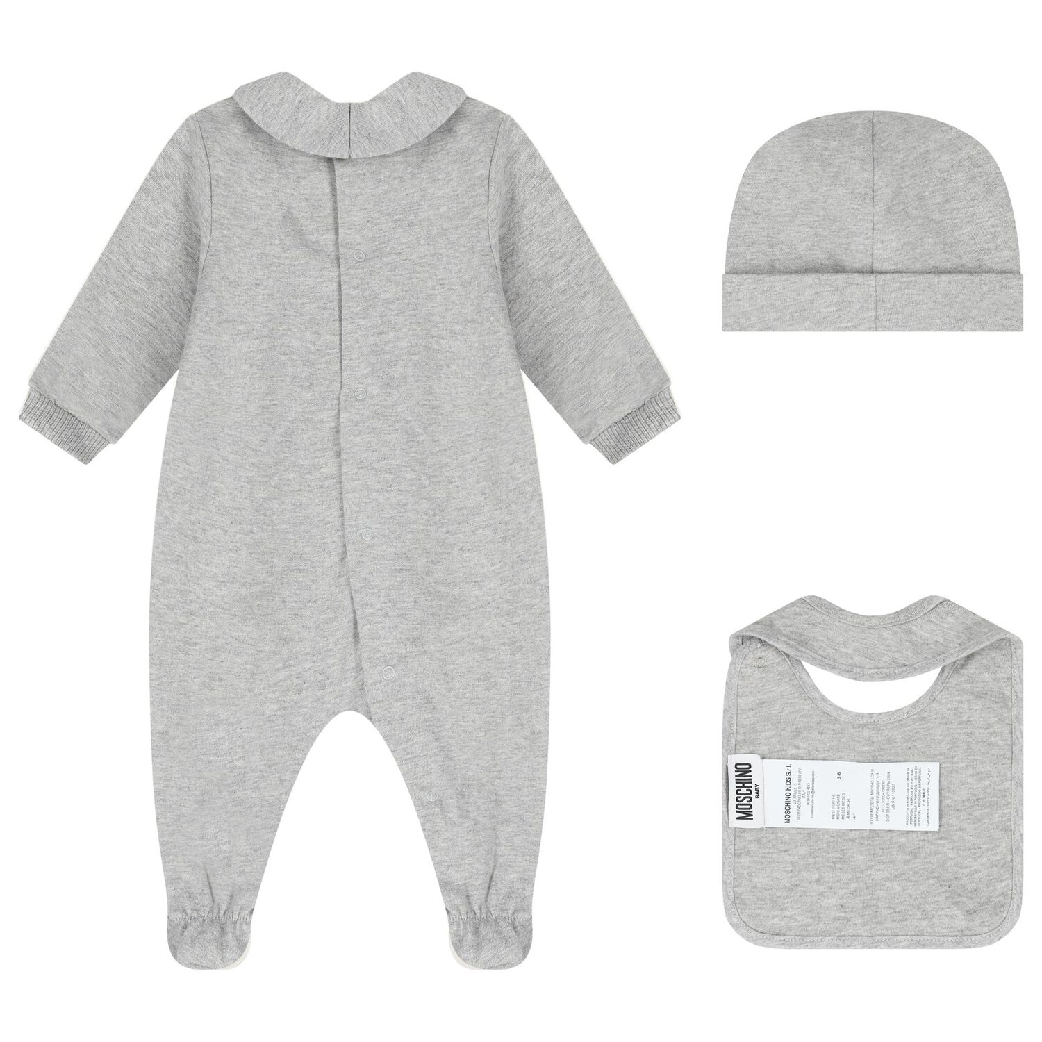 Grey Teddy Bear Logo Babygrow Gift Set, 5, hi-res