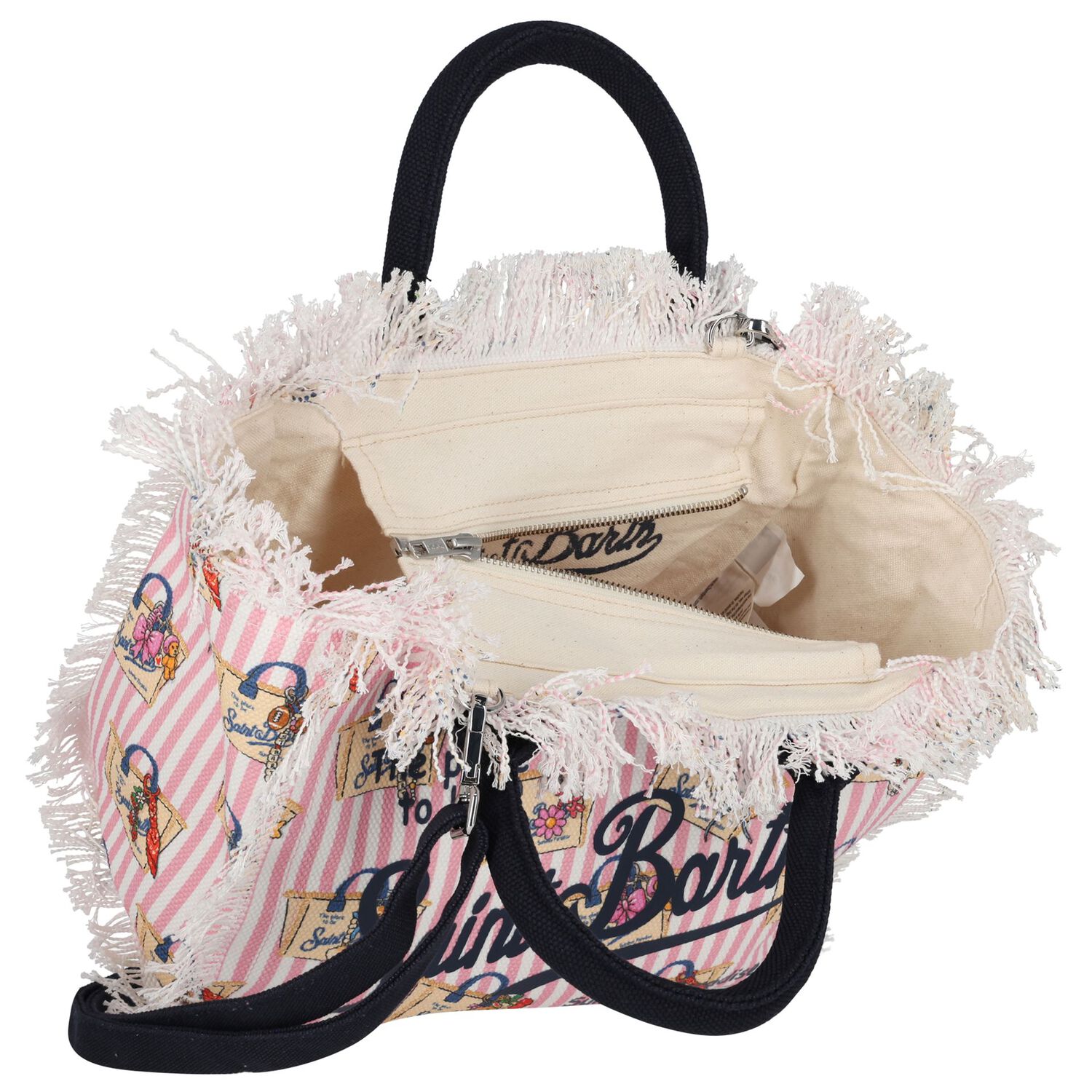 Girls White & Pink Logo Tote Bag, 1, hi-res