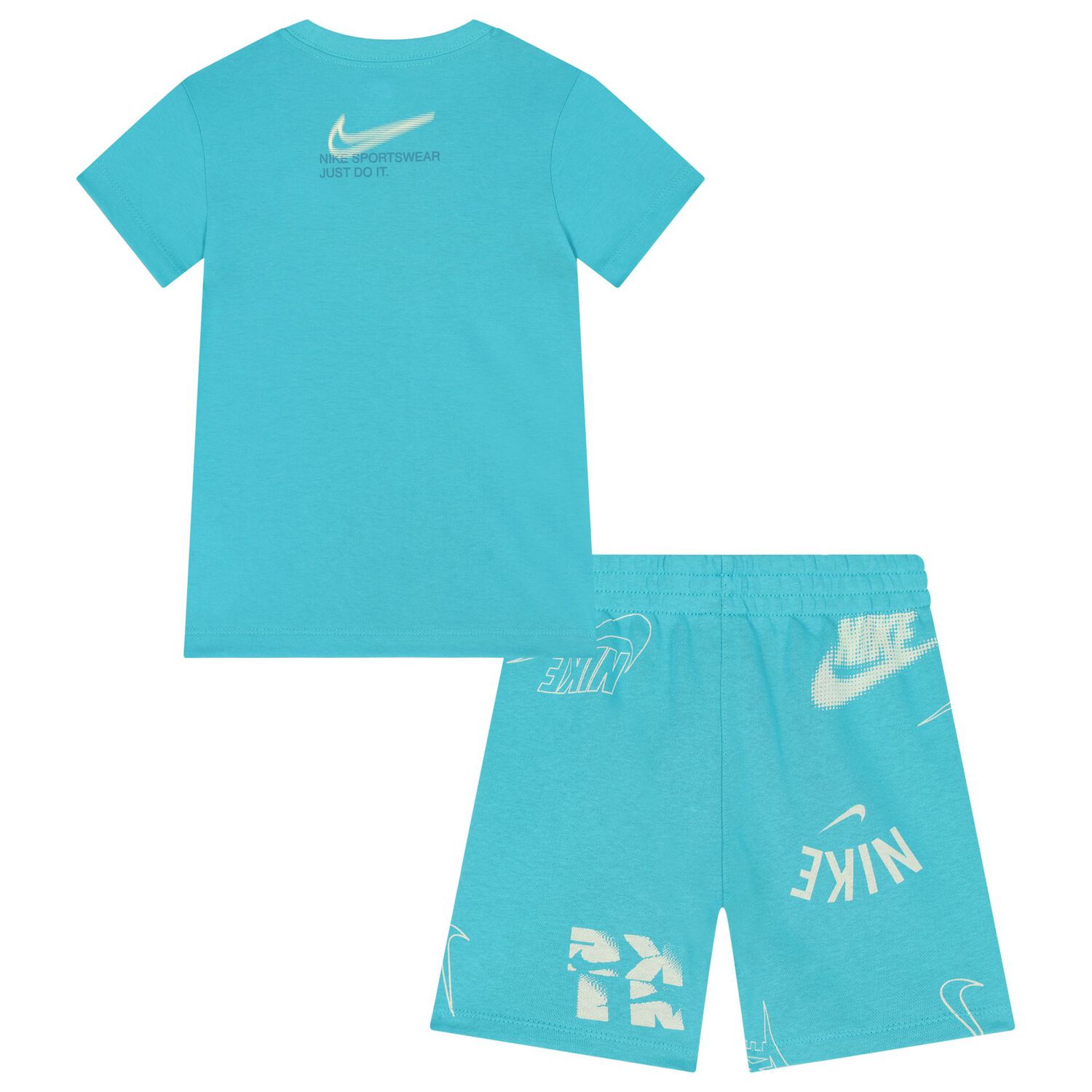 Boys Blue Logo Shorts Set, 1, hi-res