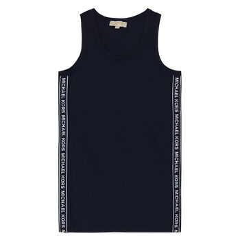 Girls Navy Logo Dress