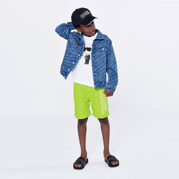 Boys Green Logo Swim Shorts