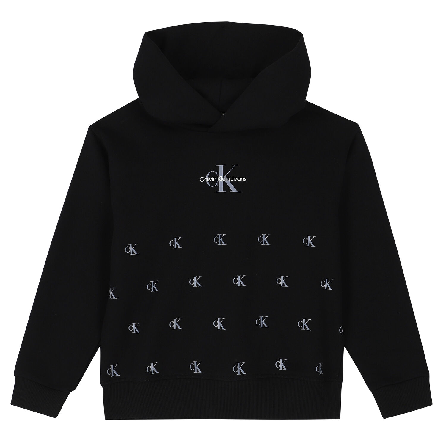 Boys Black Logo Hooded Top, 1, hi-res image number null