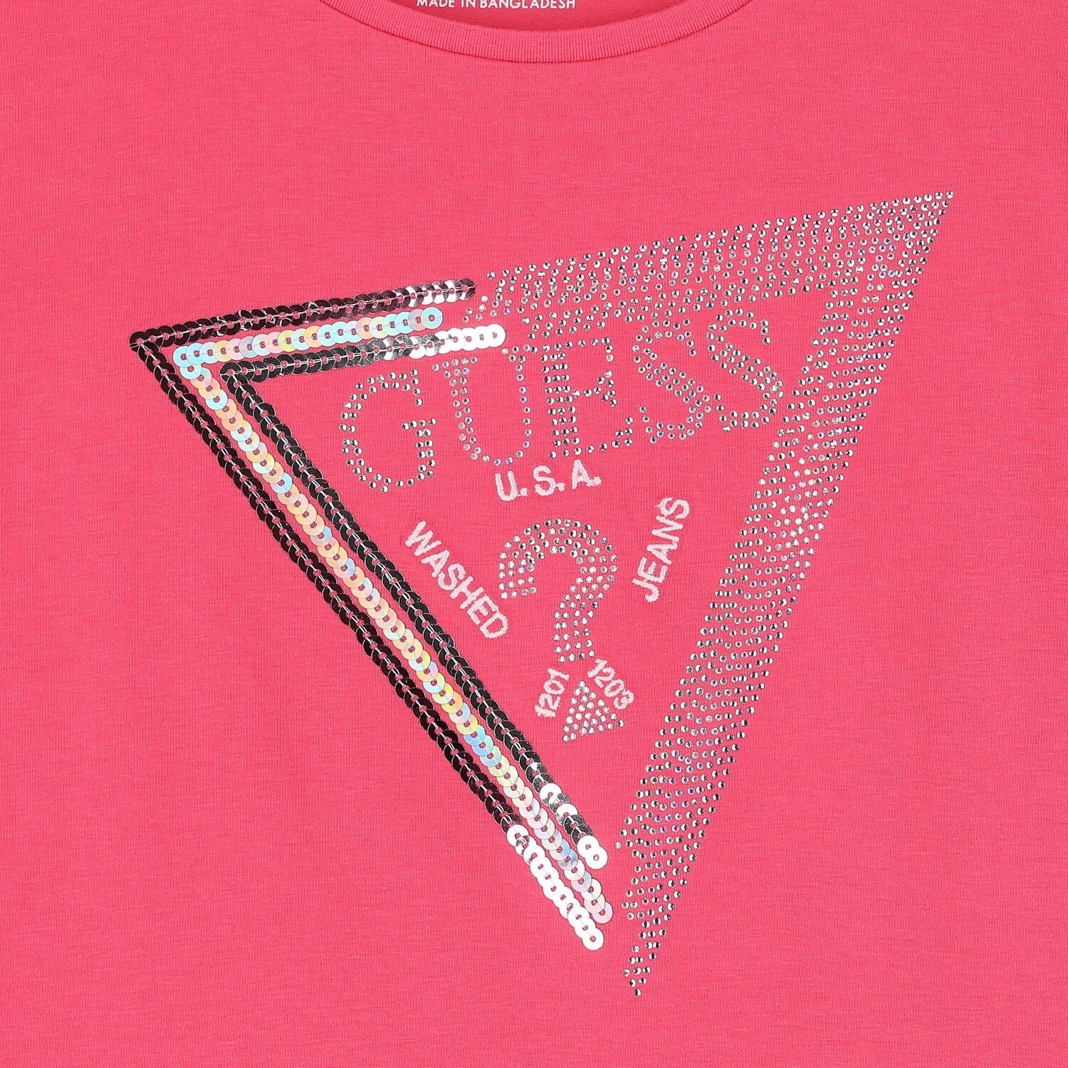 Girls Pink Embellished Logo T-Shirt, 2, hi-res image number null