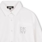 Girls Mini Me White Diamante Logo Shirt, 1, hi-res