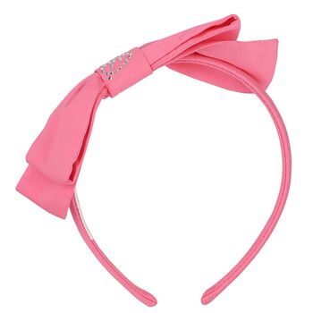 Girls Pink Logo Bow Hairband