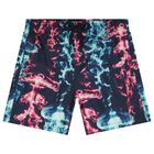 Boys Navy Blue Coral Reef Swim Shorts, 1, hi-res