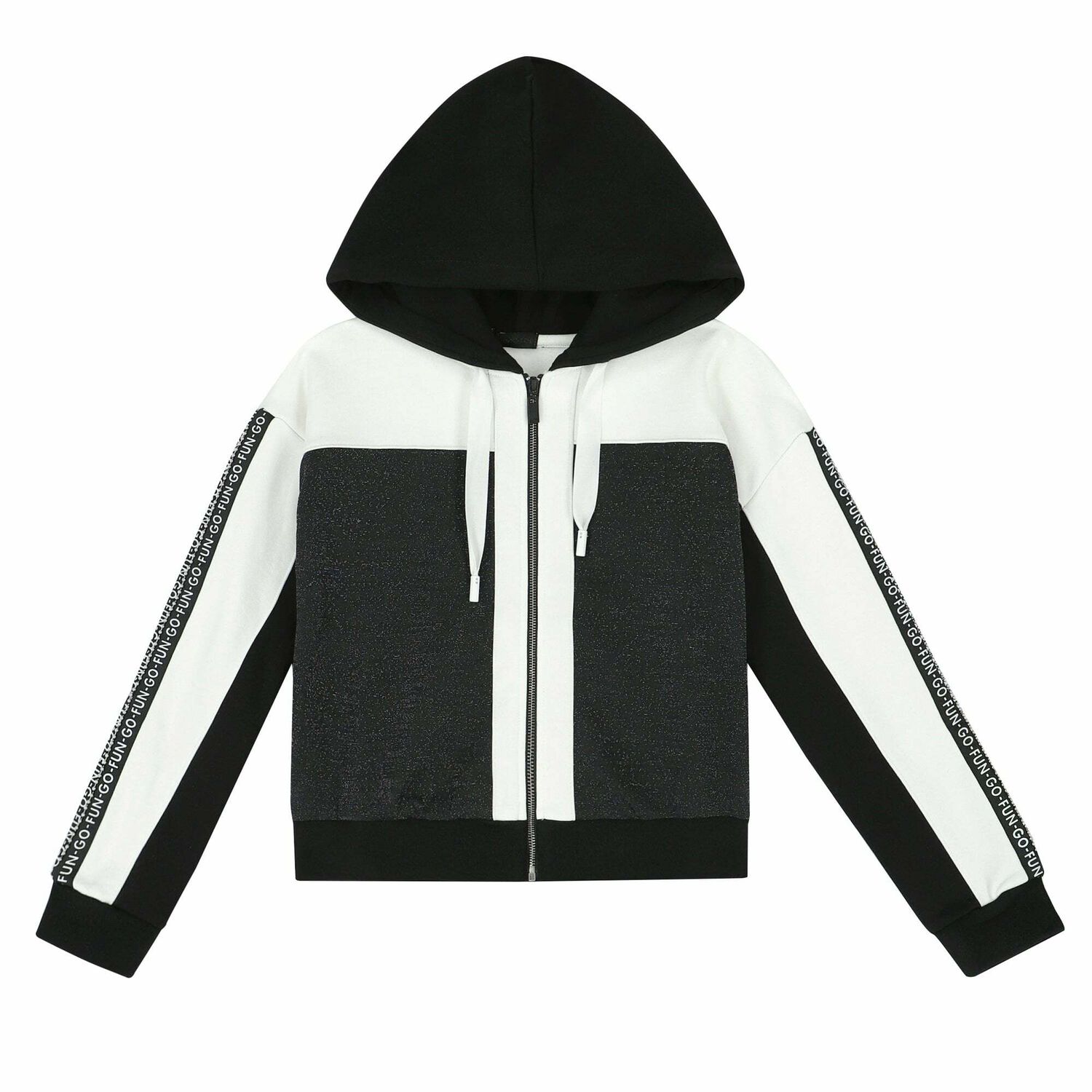Girls White & Black Tracksuit, 1, hi-res