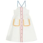 فستان للبنات باللون العاجي, 1, hi-res