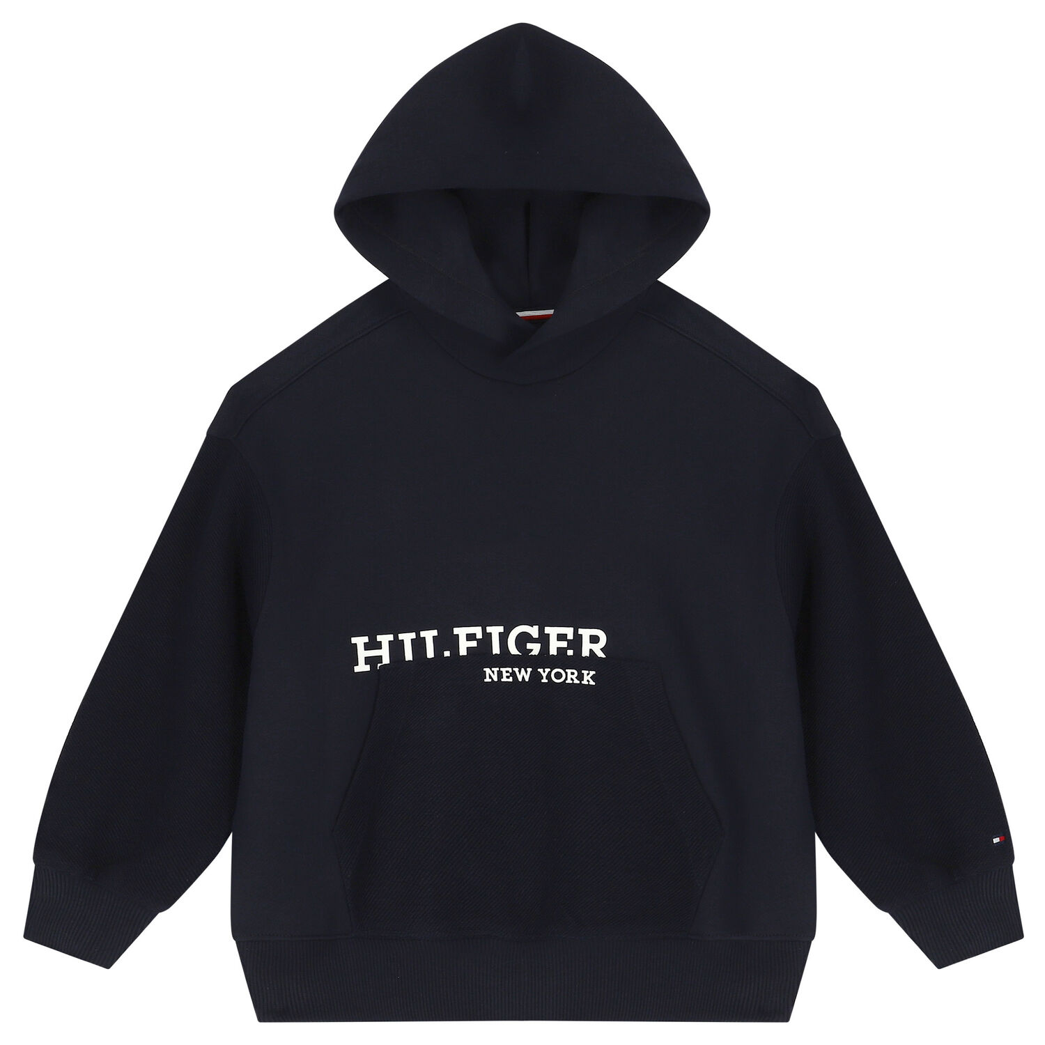 Boys Navy Blue Logo Hooded Top, 1, hi-res image number null