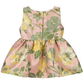 Baby Girls Pink Floral Jacquard Dress